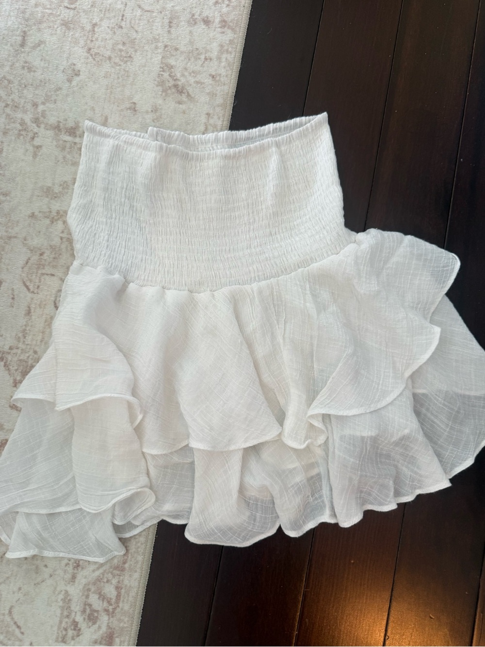 Amazon white ruffle skirt